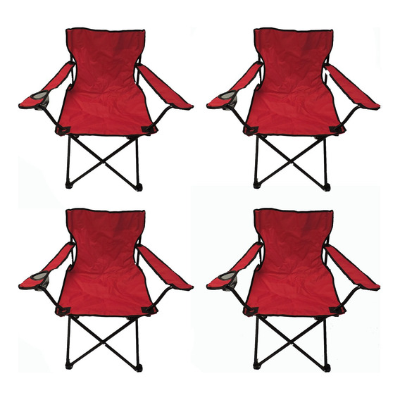 Resel Pack De 4 Sillas Plegables Tipo Camping Para Exterior