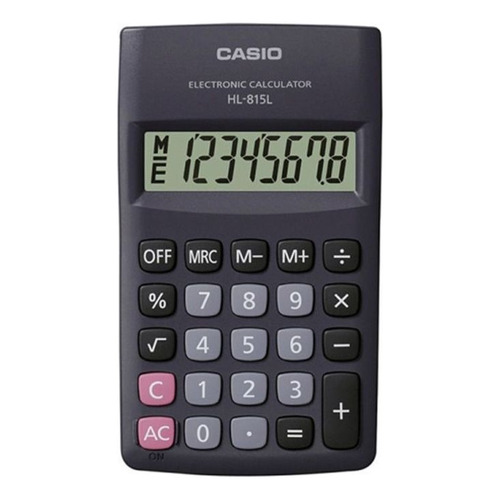 Calculadora de bolsillo Casio 21722 HL-815l negra de 8 dígitos