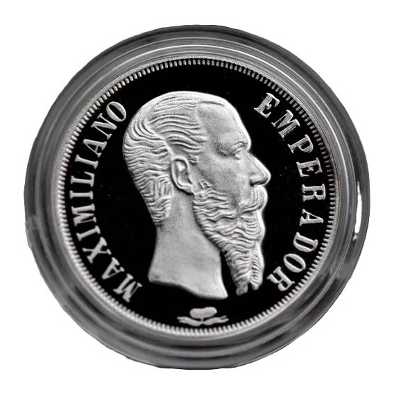 Medalla Plata Pura Proof Un Peso Maximiliano 1867 20mm