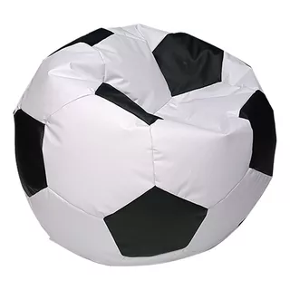 Sillón Puff Balón De Soccer Grande Adulto Blanco/negro