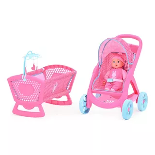 Carriolita Sweet Prinsel Unicornio Elite 4060 Con Muñeca Color Rosa