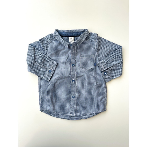 Camisa A Cuadros Azul Hym Niño Bebe  Talle 6-9 M