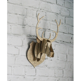 cervo em mdf falsa taxidermia trofeu cabe c3 a7a de veado casa