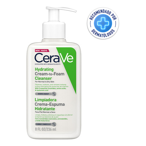 Crema Espuma Cerave Limpiadora Hidratante Para Rostro 236ml Momento de aplicación Día/Noche Tipo de piel piel normal a seca