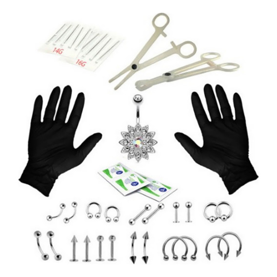 Kit De Agujas Para Joyería Tragus, 41 Unidades, Vientre, Len