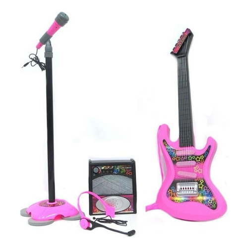 Guitarra de juguete eléctrica Nubender Guitarra color rosa