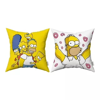 Combo Almohadones Almohadón Los Simpsons Vellon Siliconado