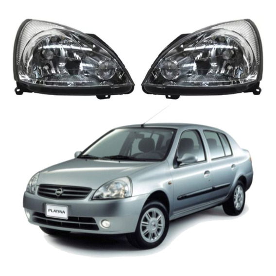 Par De Faros Nissan Platina F/cromado 2002-2010