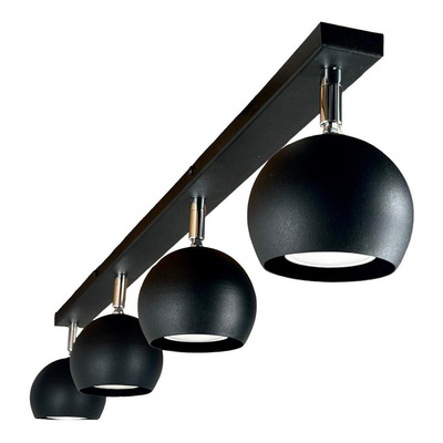 Aplique 4 Luces Mini Mun Negro Con Cromo Apto Gu10 Deco Lmp