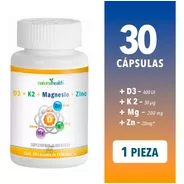 Vitamina D3 + K2 + Magnesio + Zinc (30 Caps) Naturalhealth