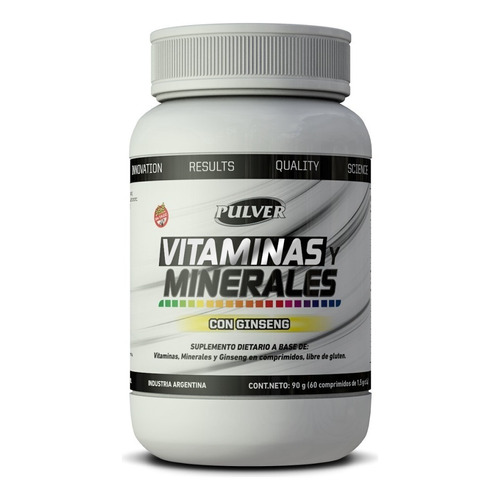Vitaminas Y Minerales 60 Comprimidos Pulver Multivitaminico Sabor Sin sabor