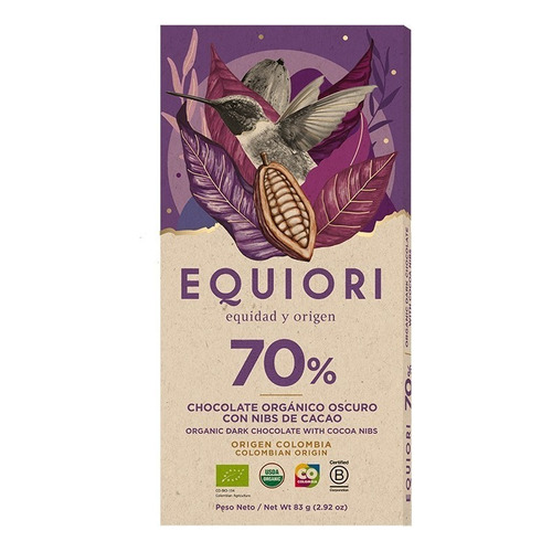 Chocolate Equiori 70% & Nibs