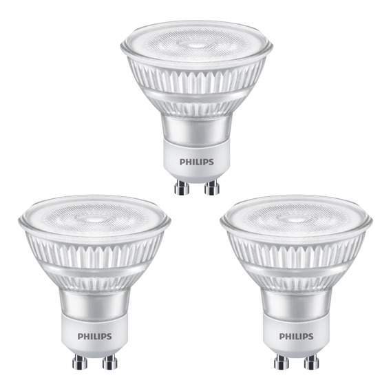 Set 3 Amp Philips Premium Gu10 6w Alta Potencia Calida  Fria