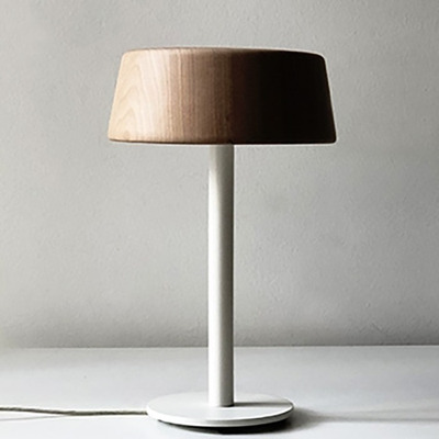 Lampara De Mesa Artura Madera Cedro Led 12w Deco Moderno Obj