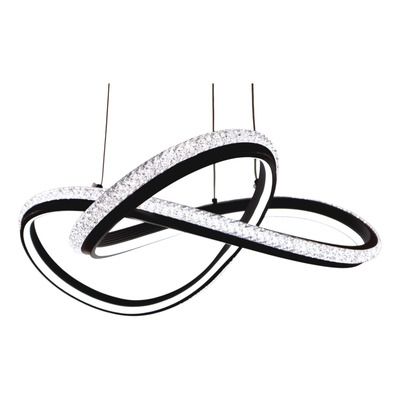 Colgante Sonia Ø50cm Blanco Dinamico Negro/strass 50w