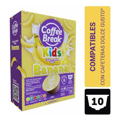 Capsulas de leche en polvo Coffee Break Kids sabor banana 10 unidades