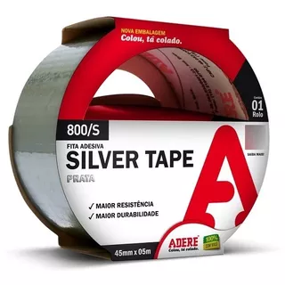 Fita Adesiva Silver Tape Prata 45mm X 5m Adere Cor Cinza-escuro