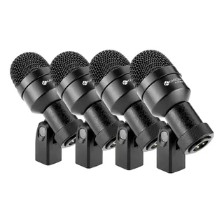 Microfone Para Bateria Kadosh K-8 Slim Com 8 Peças E Maleta Cor Preto