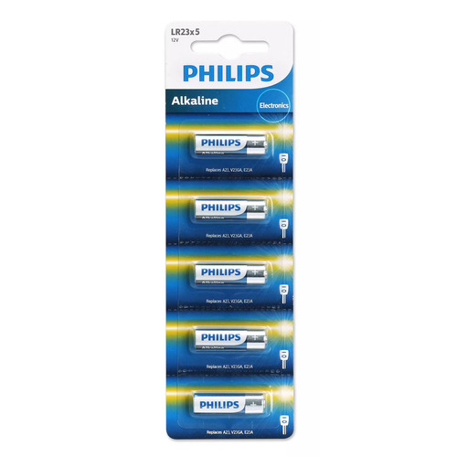 Pila 23A Philips Power Alkaline LR23P5B/97 Cilíndrica - pack de 5 unidades