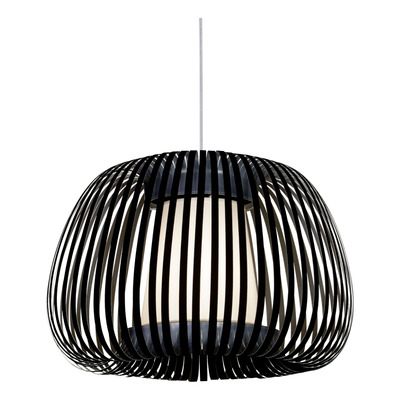 Colgante Tambon M Negro 50cm Con Difusor Apto Led E27