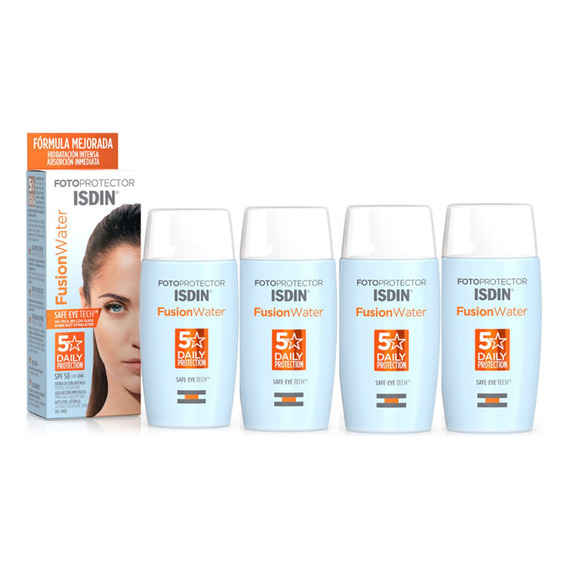 Isdin -fotoprotector Fusion Water Spf 50 | 50 Ml Pack De 4 