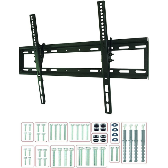 Soporte Tv Fijo Con Inclinación P&co Pantallas De 32 A 75 Color Negro