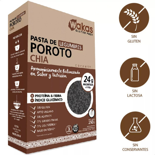 Pasta De Legumbres Poroto Y Chia Wakas Fideos Proteicos