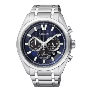 Reloj Citizen Hombre Eco-drive Crono Ca401058l Color De La Malla Plateado Color Del Bisel Plateado Color Del Fondo Azul