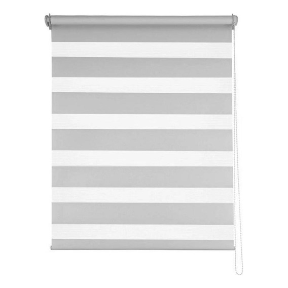 Cortina Roller Lumax Zebra De 160cm X 160cm Rayado Color Gris - Unidad Por 1