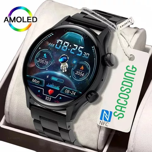 Reloj Inteligente Hombre Nfc Llamado Bluetooth Para Xiaomi Color De La  Malla Black Steel