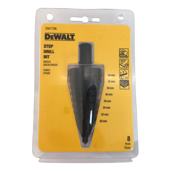 Mecha Broca Escalonada Dewalt Dw1796 20 A 34 Mm