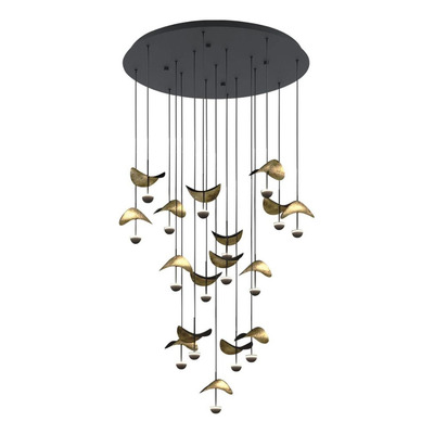 Colgante Dracera Led 17 L Ø78cm 47w Negro/dorado Calido