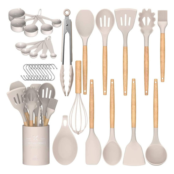 Set 24 Utensilios De Cocina Acero Inoxidable, Antiadherentes