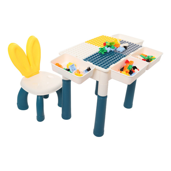 Mesa Didactica Lego Actividad Block Table Table Plus Con Juego De Bloques Para Niños, Incluye Silla