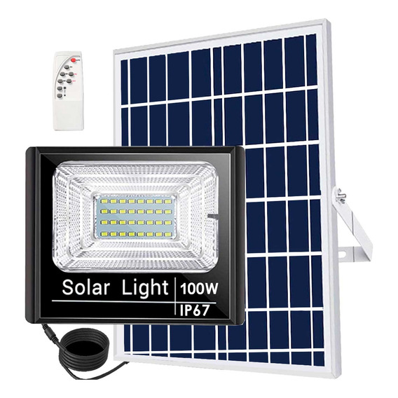 Reflector Solar 100w Panel Solar Luz Blanca Exteriores