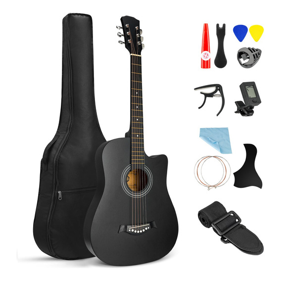 Guitarra Acústica Clásica 38in Con Funda Y Accesorios Kit