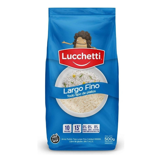 Arroz Lucchetti Largo Fino Bolsa X 500g