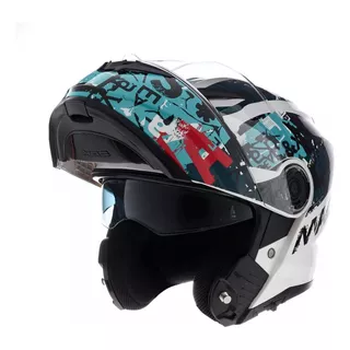 Casco Moto Rebatible Mac Rock Magma Doble Visor Talle Xl