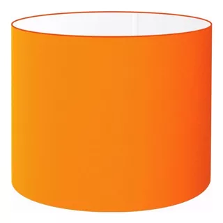 Cúpula Abajur Cilíndrica Cp-7022 Ø45x30cm Laranja Liso