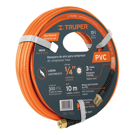 Manguera Pvc Para Compresor 1/4  - 5m  Truper 19013