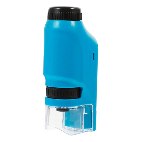 Microscopio Mini Portátil Zoom Óptico 60-120x Con Luz Led Color Azul