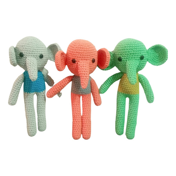 Elefantes De Apego Al Crochet.