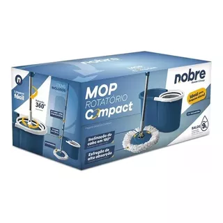Mop Nobre Goedert Mop Giratorio / Mop Compacto Com Balde Centrífuga Azul-petróleo