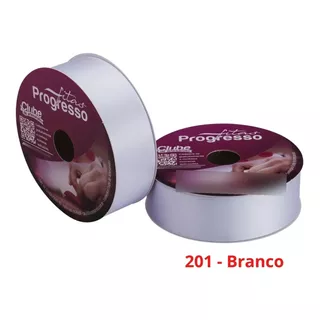 Fita De Cetim Nº 9 50 Metros X 38mm Progresso Cor 201 - Branco