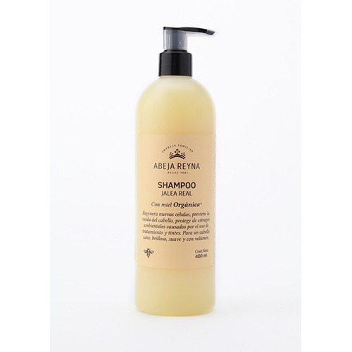 Shampoo Jalea Real Con Miel Orgánica. Abeja Reyna - 480 Ml