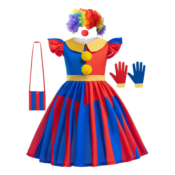 Disfraces De Pomni De Circo Digital Para Niñas, Vestido De Princesa Para Halloween Navidad Carnaval Fiesta De Cumpleaños