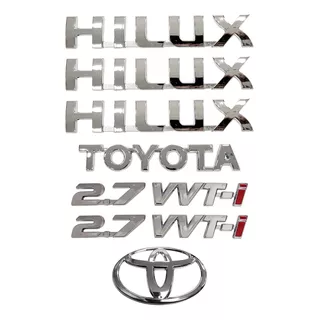 Kit Emblemas Toyota Hilux 2.7 Vvti ( 7 Piezas)