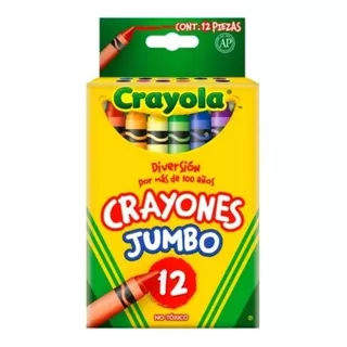 12 Crayones Jumbo Crayola Redondos Escolares Dibujo Colorear