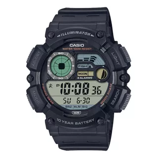 Reloj Casio Digital Ws-1500h-1av Para Hombre E-watch Color De La Correa Negro Color Del Bisel Negro