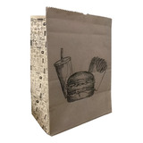 Saco De Papel Kraft 23,5x16x32cm, Delivery Com 100 Unidades